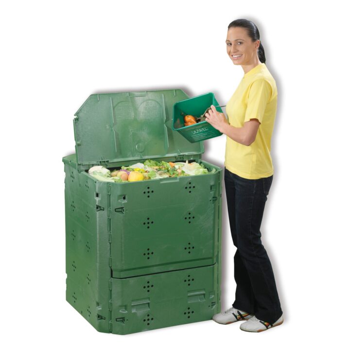 Juwel Ganzjahres-Komposter BIO 400 (Nutzinhalt 400 l, für Garten- / Küchenabfälle, Gartenkomposter mit Befüllklappe mit Windsicherung, UV- /witterungsbeständig, Behälter aus Recyclingkunststoff) 20161