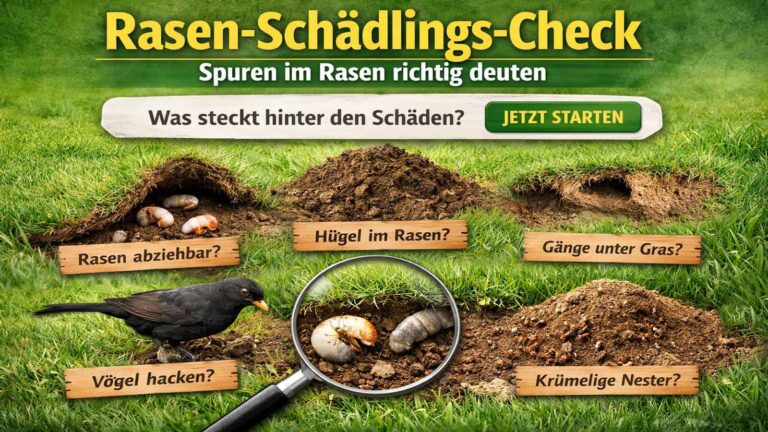 Rasen-Schädlings-Check: Spuren im Rasen richtig deuten