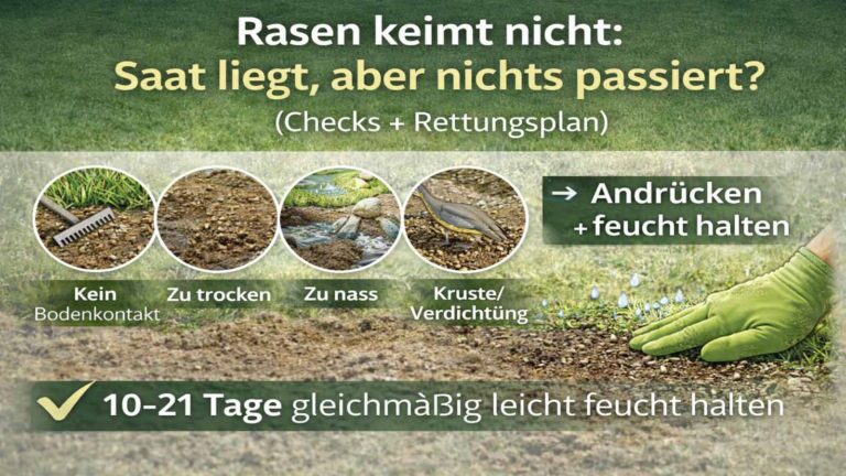 Rasen keimt nicht: Saat liegt, aber nichts passiert? (Checks + Rettungsplan)