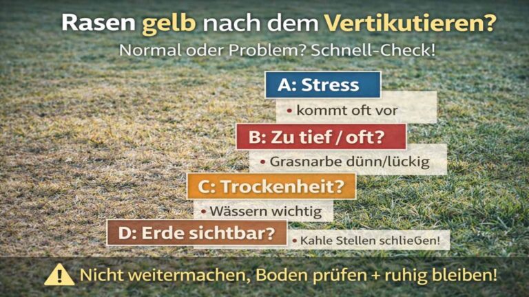 Rasen gelb nach dem Vertikutieren: normal oder Problem? (Schnell-Check + Plan)