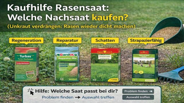 Kaufhilfe Rasensaat: Nachsaat & Regeneration (Rasen dicht machen, Unkraut verdrängen)