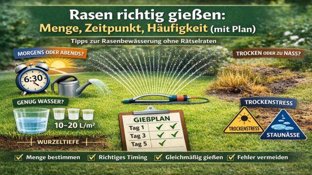 Rasen richtig gießen: Menge, Zeitpunkt, Häufigkeit – ohne Rätselraten