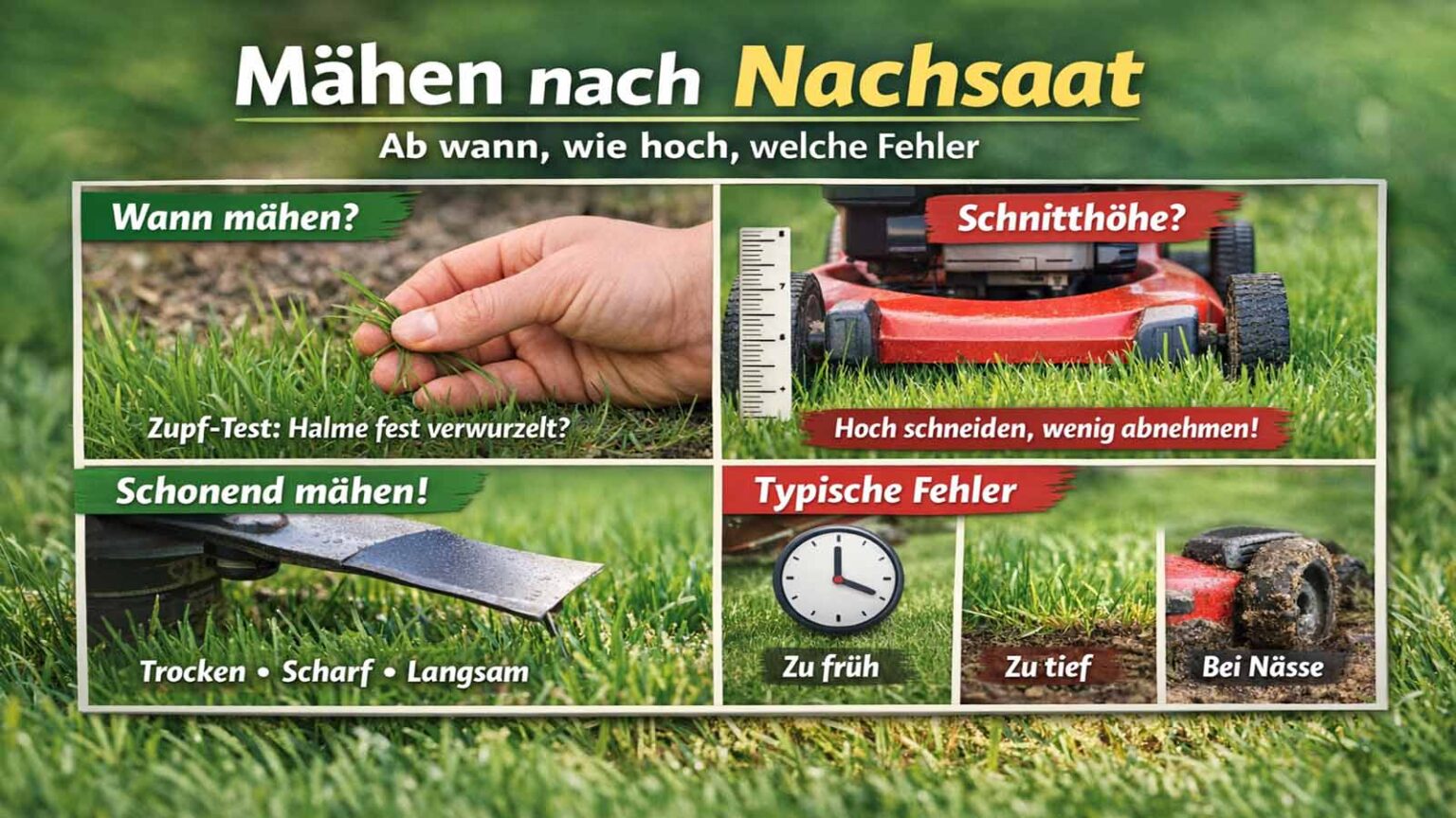 Rasen Mähen Nach Aussaat