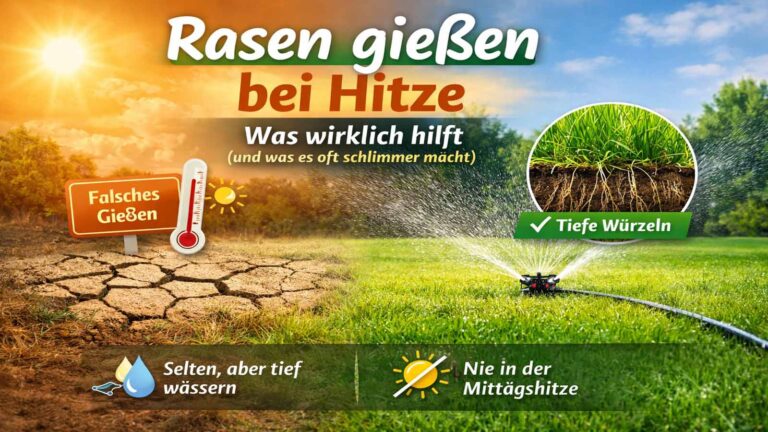 Rasen gießen bei Hitze: Was wirklich hilft (und was es oft schlimmer macht)