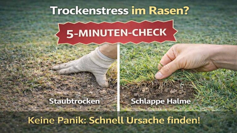 Trockenstress im Rasen erkennen: Schnell-Check + Sofortplan