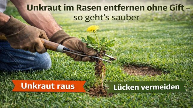 Unkraut im Rasen entfernen ohne Gift – so geht’s sauber (ohne neue Lücken)