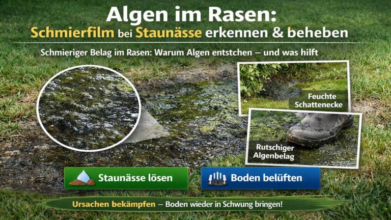 Schmieriger Belag im Rasen: Warum Algen entstehen – und was hilft