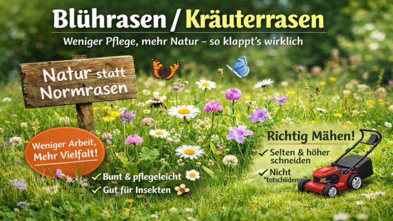 Blührasen / Kräuterrasen: Weniger Pflege, mehr Natur – so klappt’s wirklich