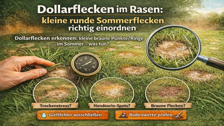 Dollarflecken erkennen: kleine braune Punkte oder Ringe im Sommer – was tun?