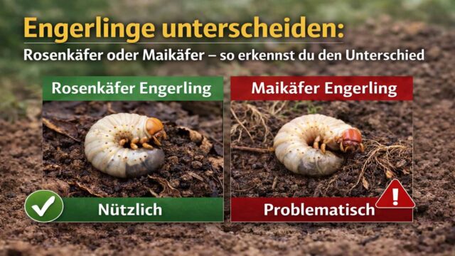 Engerlinge unterscheiden: Rosenkäfer oder Maikäfer – so erkennst du den Unterschied