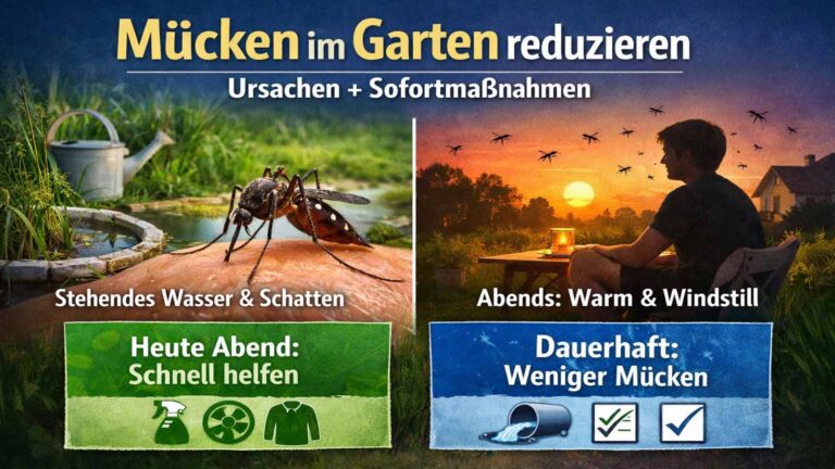Mücken im Garten reduzieren: Ursachen + Sofortmaßnahmen