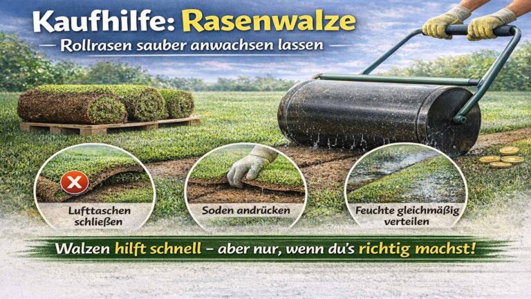 Kaufhilfe: Rasenwalze (Rollrasen sauber anwachsen lassen)