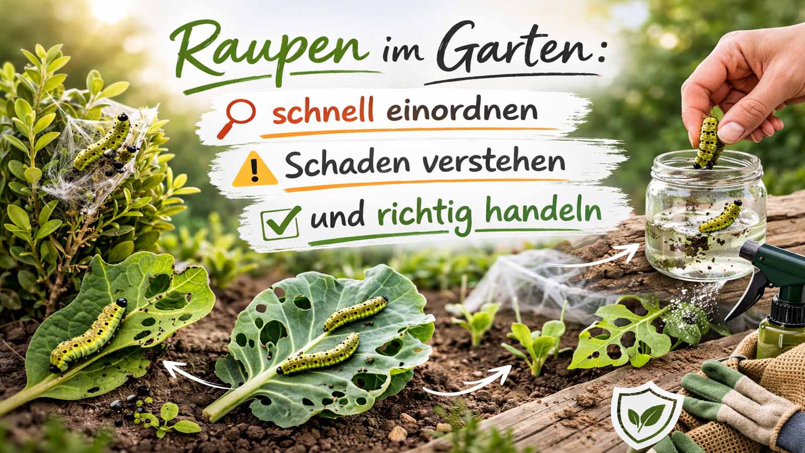 Raupenfraß an Kohlblatt im Garten – Raupen im Garten schnell einordnen, Schaden verstehen und richtig handeln.