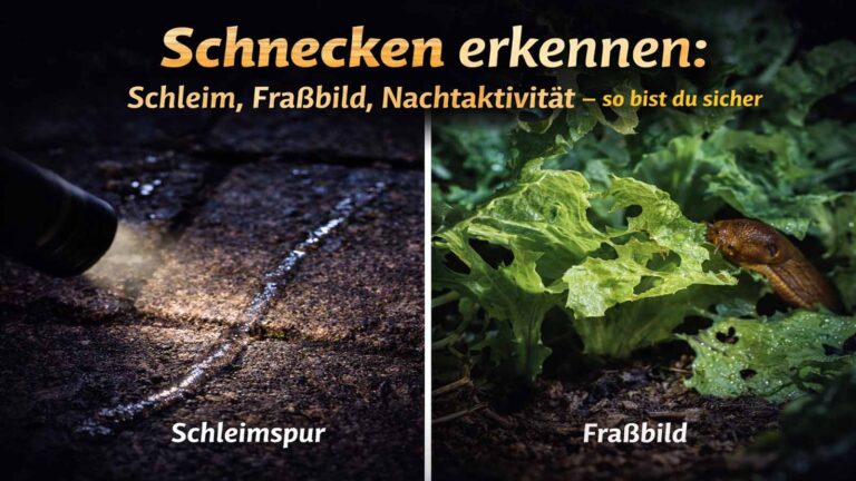 Schnecken erkennen: Schleim, Fraßbild, Nachtaktivität – so bist du sicher