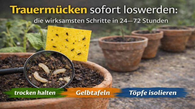 Trauermücken sofort loswerden: die wirksamsten Schritte in 24–72 Stunden