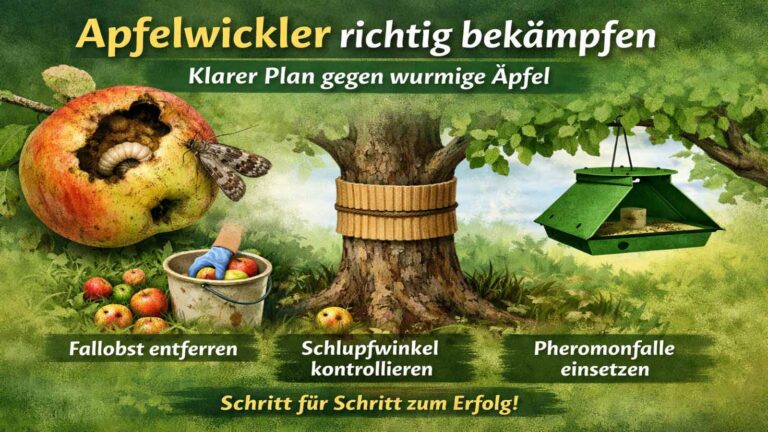Apfelwickler richtig bekämpfen: klarer Plan gegen wurmige Äpfel