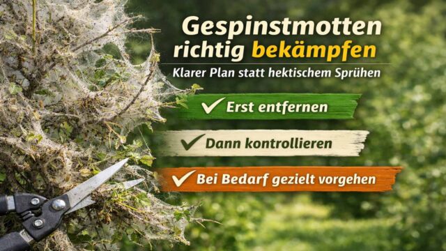 Gespinstmotten richtig bekämpfen: klarer Plan statt hektischem Sprühen