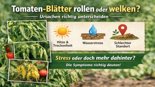 Tomaten-Blätter rollen oder welken: Ursachen richtig unterscheiden