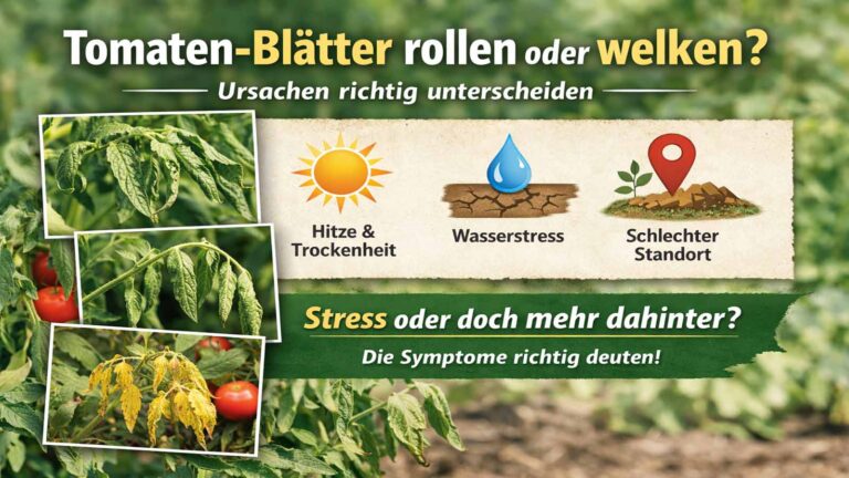 Tomaten-Blätter rollen oder welken: Ursachen richtig unterscheiden