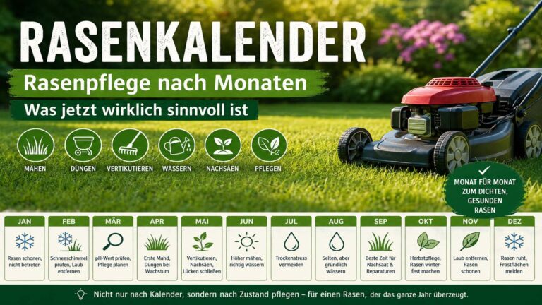 Rasenkalender: Rasenpflege nach Monaten – was jetzt wirklich sinnvoll ist
