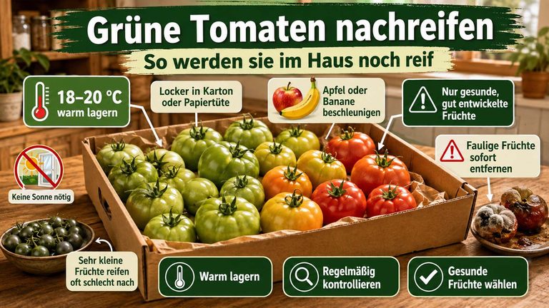 Grüne Tomaten nachreifen lassen: So werden sie im Haus noch reif