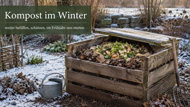 Kompost im Winter: weiter befüllen, schützen und im Frühjahr neu starten