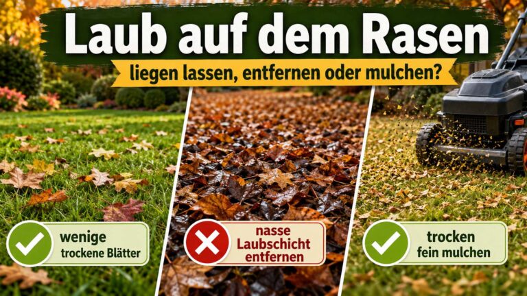 Laub auf dem Rasen: liegen lassen, entfernen oder mulchen?