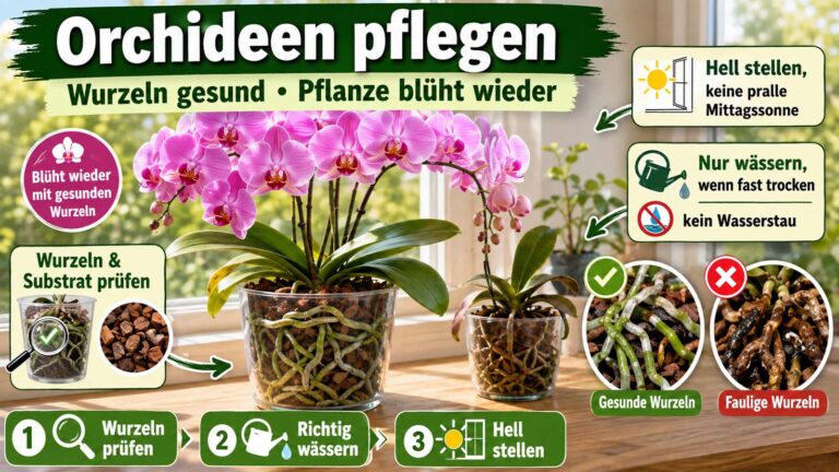 Orchideen pflegen: So bleiben Wurzeln gesund und die Pflanze blüht wieder