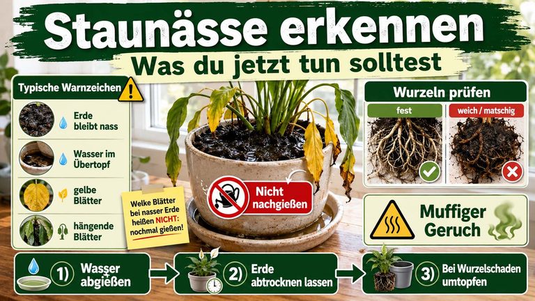 Staunässe bei Zimmerpflanzen erkennen: Was du jetzt tun solltest