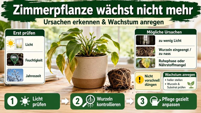 Zimmerpflanze wächst nicht mehr: Ursachen erkennen und Wachstum wieder anregen