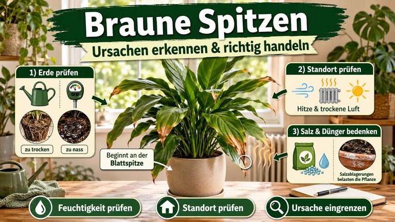 Zimmerpflanzen bekommen braune Spitzen: Ursachen erkennen und richtig handeln