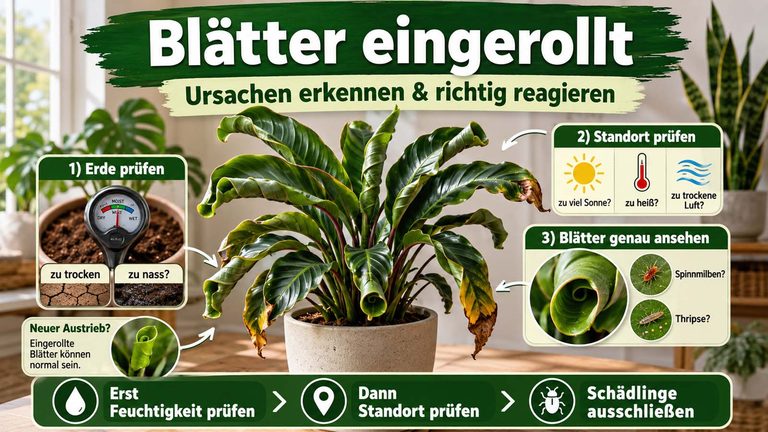 Zimmerpflanzen rollen ihre Blätter ein: Ursachen erkennen und richtig reagieren