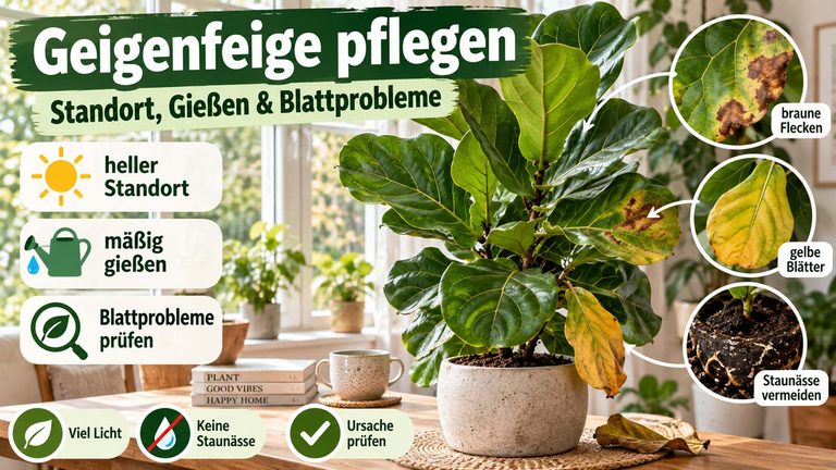 Geigenfeige pflegen: Standort, Gießen und Blattprobleme richtig erkennen