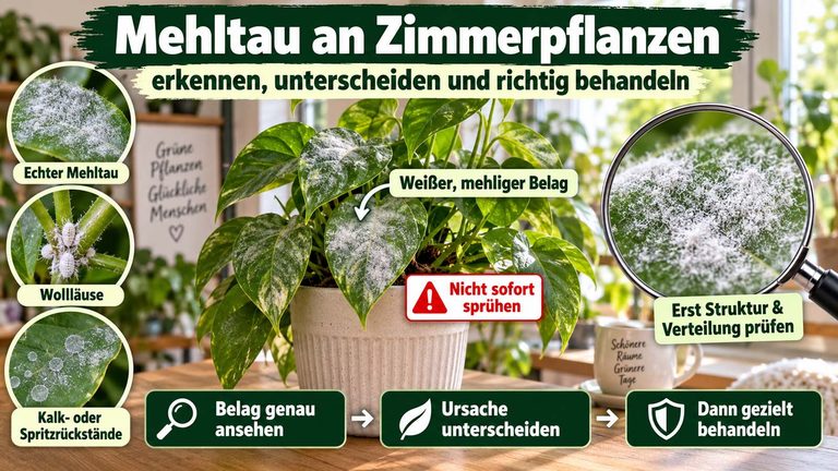 Mehltau an Zimmerpflanzen: erkennen, unterscheiden und richtig behandeln