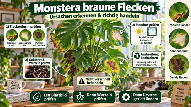 Monstera braune Flecken: Ursachen erkennen und richtig handeln