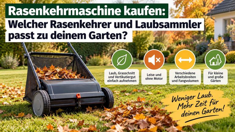 Rasenkehrmaschine kaufen: Welcher Rasenkehrer und Laubsammler passt zu deinem Garten?