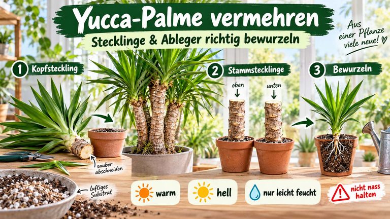 Yucca-Palme vermehren: Stecklinge und Ableger richtig bewurzeln