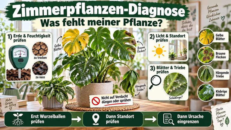 Zimmerpflanzen-Diagnose: Was fehlt meiner Pflanze?