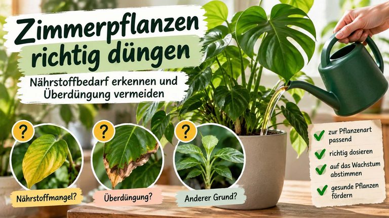 Zimmerpflanzen richtig düngen: Nährstoffbedarf erkennen und Überdüngung vermeiden