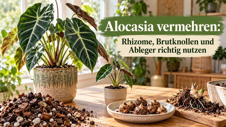 Alocasia vermehren: Rhizome, Brutknollen und Ableger richtig nutzen